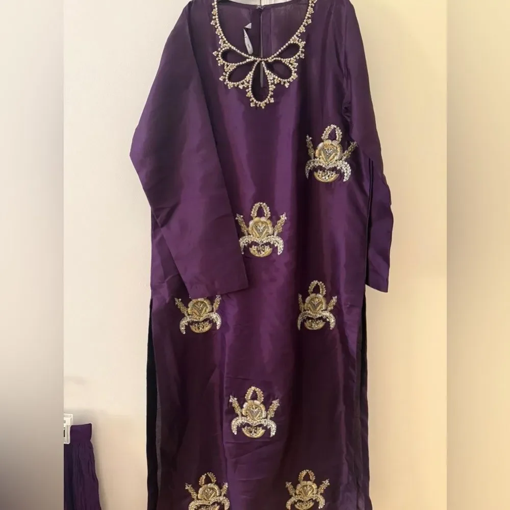VANYA PAKISTANI DESIGNER AUTHENTIC 3 PIECE FORMAL DRESS WITH SLEEVES_9
